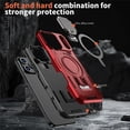 thumbnail image 3 of Case for iPhone 17 Pro 6.3-inch with Adjustable Metal Camera Lens Cover Stand Compatible with MagSafe [Military-Grade Protection] Rugged Heavy Duty Magnetic Case,Red,For iPhone 17 Pro, 3 of 6
