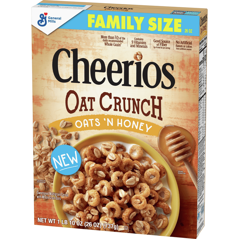 Cheerios Oat Crunch Oats Honey Breakfast Cereal 26 Oz Walmart Com Walmart Com