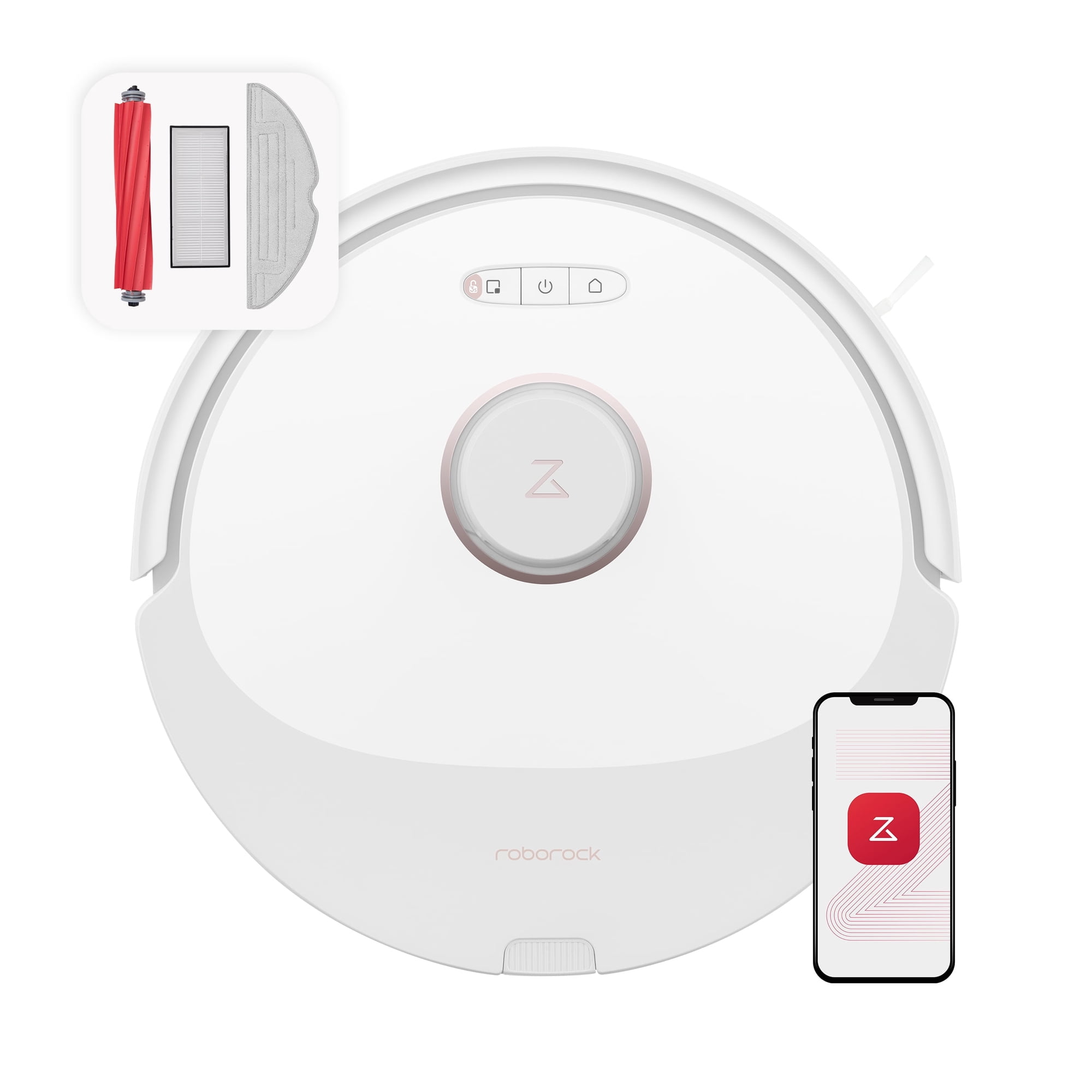 Roborock Q8 Max Robot Vacuum and Mop with Obstacle Avoidance, LiDAR Navigation, 5500Pa Suction Power, and App Control(White)
