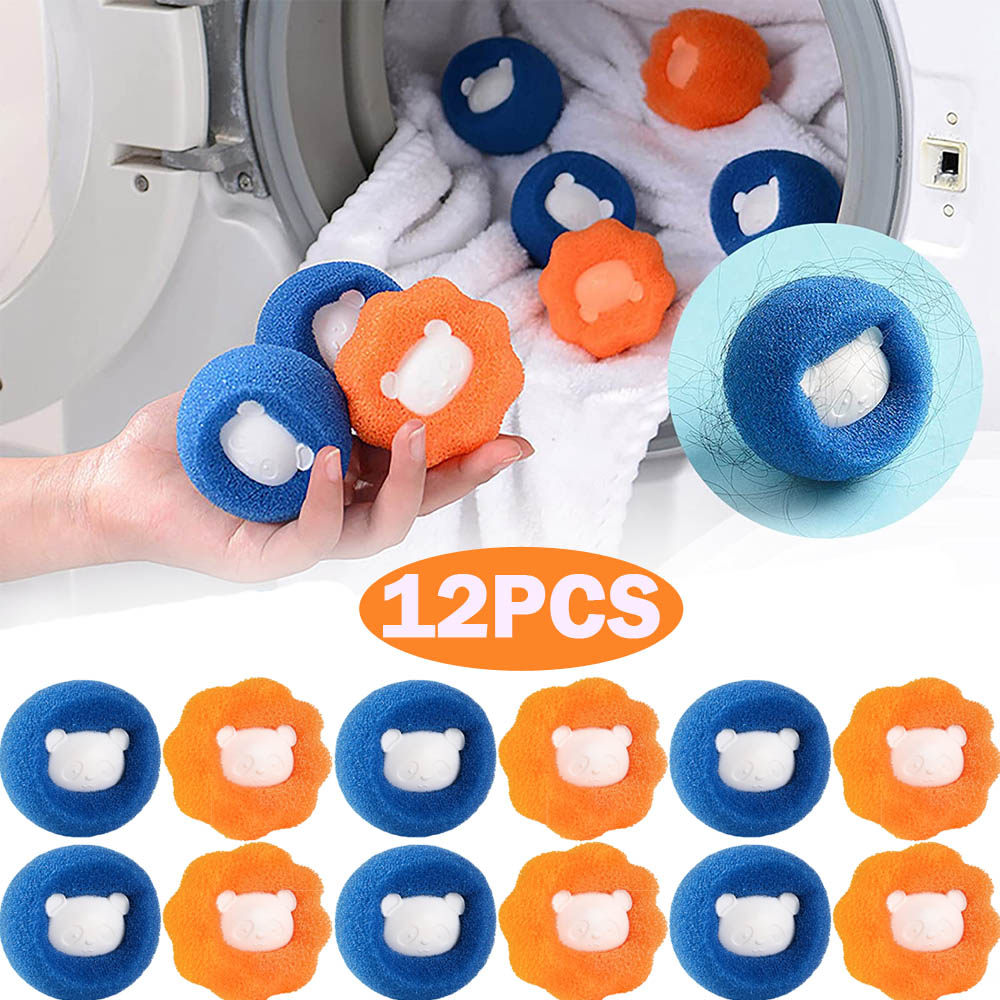 12pcs Pet Hair Remover for Laundry Lint Catcher Laundry Hair Catcher for Washing Machine