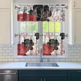 thumbnail image 3 of Pioneer Kitchen Curtains and Valance Set 24 Inch Tier Beautiful Wild Peonies Flower Curtains Small Drapes for Cafe Living Room Bathroom Farmhouse 3 Pieces Set Rod Pocket, 3 of 6
