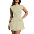 thumbnail image 1 of Minivestido de verano Dress Oten para mujer, manga corta, color caqui, 1 of 5