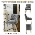 thumbnail image 4 of SEYNAR Modern Velvet Dining Chairs Set of 2, Tufted Back Accent Chair for Living Room,Grey, 4 of 6