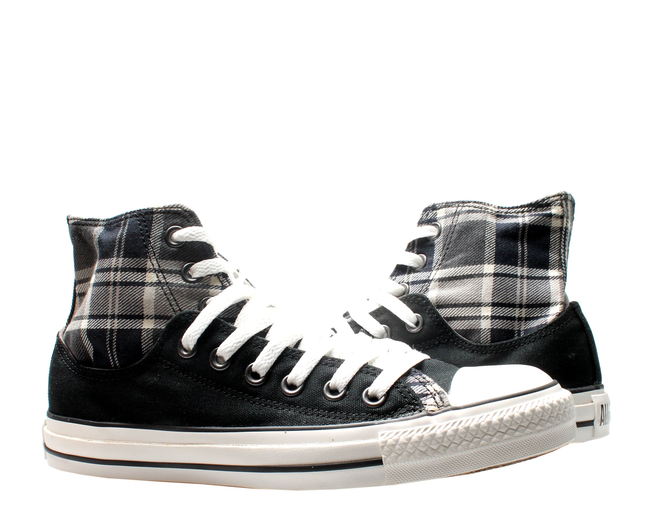 black and white plaid converse