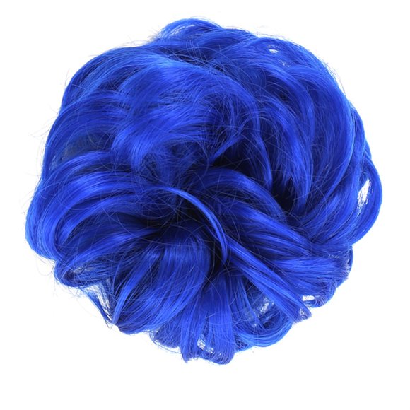 Ball Head Fluffy Hair Band, Curly Bun Extension Messy Bun Hair Piece Wig Scrunchie Updo Wrap Hair Extensions Bradem Rollback, 1X Fluffy Hair Tie