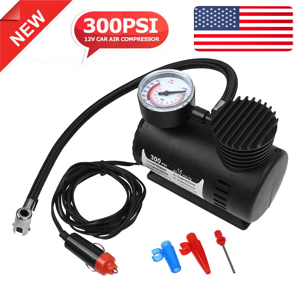 HEAVY DUTY PORTABLE 12V ELECTRIC TYRE INFLATOR 300PSI AIR COMPRESSOR PUMP 