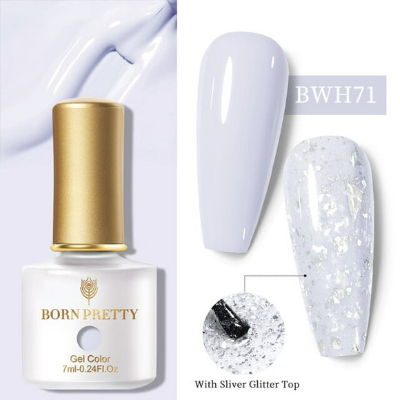 BORN PRETTY Vernis à Ongles Gel Pailleté 7ML Or Argent Rose Fonction Gel Semi-Permanent Trempage