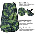 thumbnail image 4 of Dailycode Double Sided Oven Mitt with Loop Heat Resistant Kitchen Long Potholders 7" x 35" Crocodile and Leaf, 4 of 6