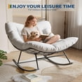 thumbnail image 5 of EastVita Outdoor Rattan Egg-Shaped Rocking Chair White, 5 of 7