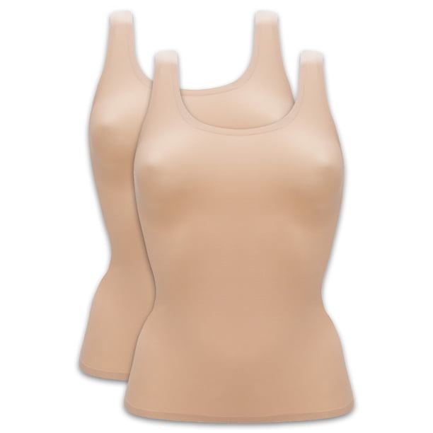 Chantelle Camiseta de mujer Paquete de 2 - camiseta interior, suave, sin costuras, una talla 34-44 Nude Talla única