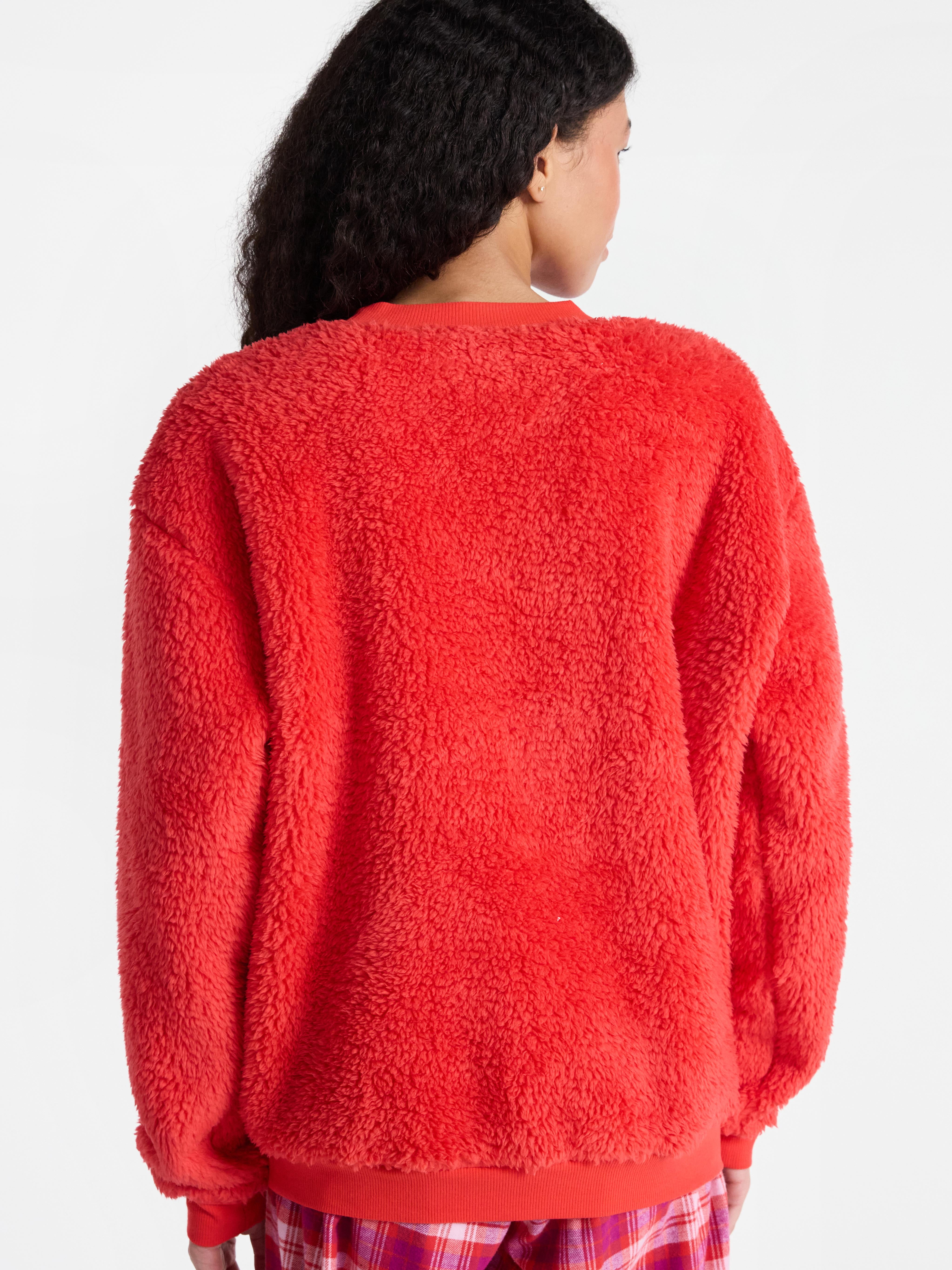 No Boundaries Sleepwear Teddy Fleece Pullover, Lightweight, Women’s