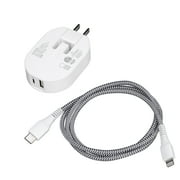 onn. 32W Dual-Port Wall Charging Kit, 20W USB-C Port Fast Charger with Power Delivery; 12W USB Port Standard Charges. USB-C Power Delivery Compatible with iPhone 12, 12 Pro, 12 Pro Max, iPad and More