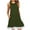 Army Green, variant on WIZUTIZ Womens Dresses Casual Stretch Swing High Waist Knee-Length Solid Pleated Dress Crew Neck Sleeveless Vacation Dress for Teen Girls Pockets Lacy Hem Plus Size Graduation Dress Army Green S