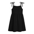 thumbnail image 6 of BCSIOAOI Toddler Dress Girls,Tie Shoulder Sleeveless A-Line Casual Dress with Pockets Black 2-3t, 6 of 9
