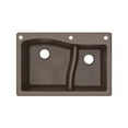 thumbnail image 1 of Transolid Aversa SilQ Granite 33-in. Drop-in Kitchen Sink with 3 BAE Faucet Holes in Espresso, 1 of 7