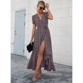 thumbnail image 3 of Vestido PRETTYGARDEN Envolvente Maxi Cuello en V Manga Corta Floral Talla L, 3 of 6