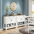 thumbnail image 7 of Homfa Farmhouse Console Table with 2 drawers & 2 door cabinet, Sofa Table Entryway Table with Storage Shelf for living room, Hallway, White, 7 of 7