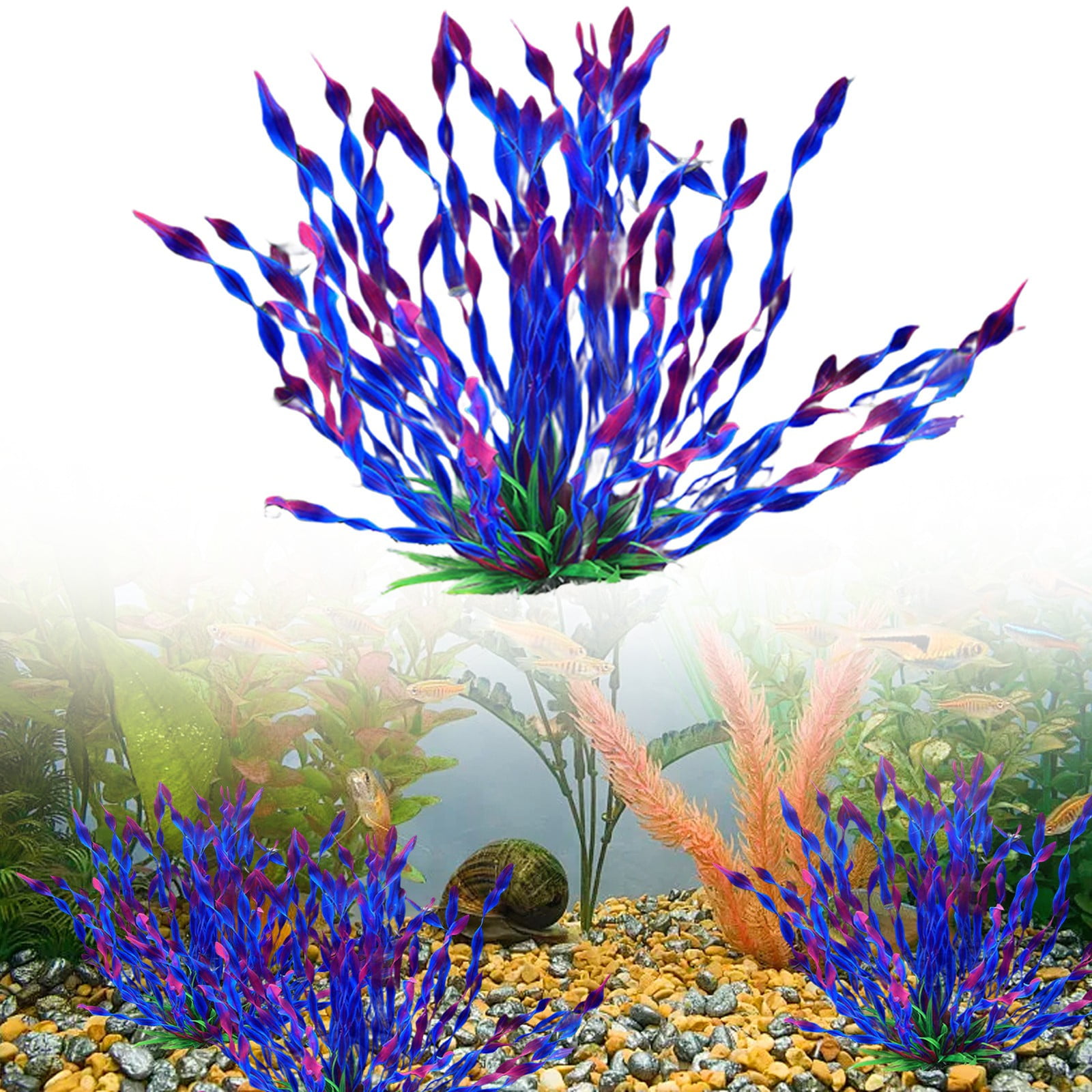 HCTSHG Aquarium Decoration Plastic Aquarium Plants Natural Fish Tank Accessories Aquarium Decorations Green Plants, 25pcs Fish Tank Decorations Plant, Aquarium Decor Plastic Plants