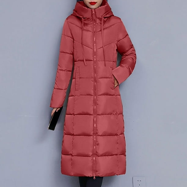 Parkas de manga larga de invierno para mujer, de longitud media a larga, cómodas, gruesas y gruesas, abrigo de manga larga para mujer