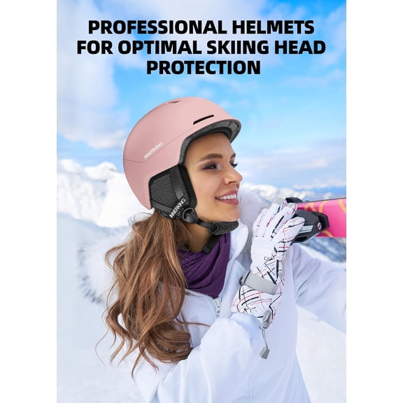 InnerKing Ski Helmet, Lightweight Adult Snowboard Helmet with Sturdy PC Shell & Shock-Absorbing EPS Foam & Soft Lining, Adjustable Snow Sport Helmets 10 Vents Men/Women