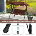 thumbnail image 6 of SAZYY 3 Person Porch Swing, Patio Swing with Removable Cushion & Powder-Coated Steel Frame, Outdoor Swing with Canopy for Porch, Backyard, Garden, Balcony, Coffee, 6 of 9