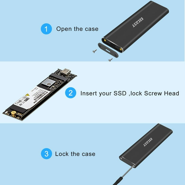 Boîtier SSD M2 M2 vers USB 3.1 Gen2 Boîtier en Aluminium 10 Gbit-s