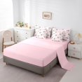 thumbnail image 5 of spefrowx Cute Soccer Word Twin Bedding for Girls, Pink Princess Bow Bedding Comforter Set, Pink Reversible, 7pcs, 5 of 6