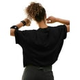 thumbnail image 2 of Kalolary Oversized Workout Shirts for Women, Short Sleeve Crop Tops, Casual Basic Cotton Athletic T-Shirts for Yoga, Running, and Everyday Wear, 2 of 7