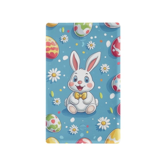 Yayeee Blank Wall Plate Cover 1-Gang 4.5"x2.7" Home Unused Decorative Outlet, Easter Bunny Pattern