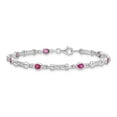 thumbnail image 3 of Auriga Fine Jewelry 925 Sterling Silver Pink Tourmaline and Diamond Bracelet 7 inch for Women(L- 7inch, W- 4mm), 3 of 6