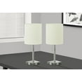 thumbnail image 1 of Monarch Specialties Lighting, Set Of 2, 17"h, Table Lamp, Usb Port Included, Nickel Metal, Ivory / Cream Shade, Contemporary, 1 of 5