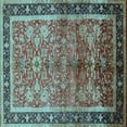 thumbnail image 1 of Ahgly Company Indoor Square Oriental Light Blue Industrial Area Rugs, 4' Square, 1 of 4