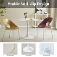 thumbnail image 7 of GZXS 31.5 Inch Round Dining Table, Modern Tulip Bistro Table with Pedestal Base, Small Kitchen Table, White, 7 of 7