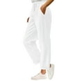 thumbnail image 2 of Corduroy Pants Women 2026 Trendy Elastic High Waist Drawstring Wide Straight Leg Lounge Pants with Pockets, 2 of 8
