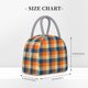 thumbnail image 2 of Balery Warm Orange Plaid Bolsa de Almuerzo para Mujeres, Caja de Almuerzo, Bolsa de Almuerzo Pequeña Impermeable, Tote de Almuerzo Reutilizable con Gran Capacidad, 2 of 6