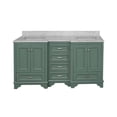 thumbnail image 3 of Nantucket 72" Double Bathroom Vanity with Sage Green Cabinet and Carrara Marble Top, 3 of 6
