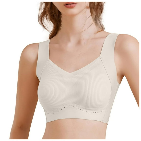 DXOUPM Womens Bra Push Up Underwear Breathable Sports Bras for Women Beige-B XXL