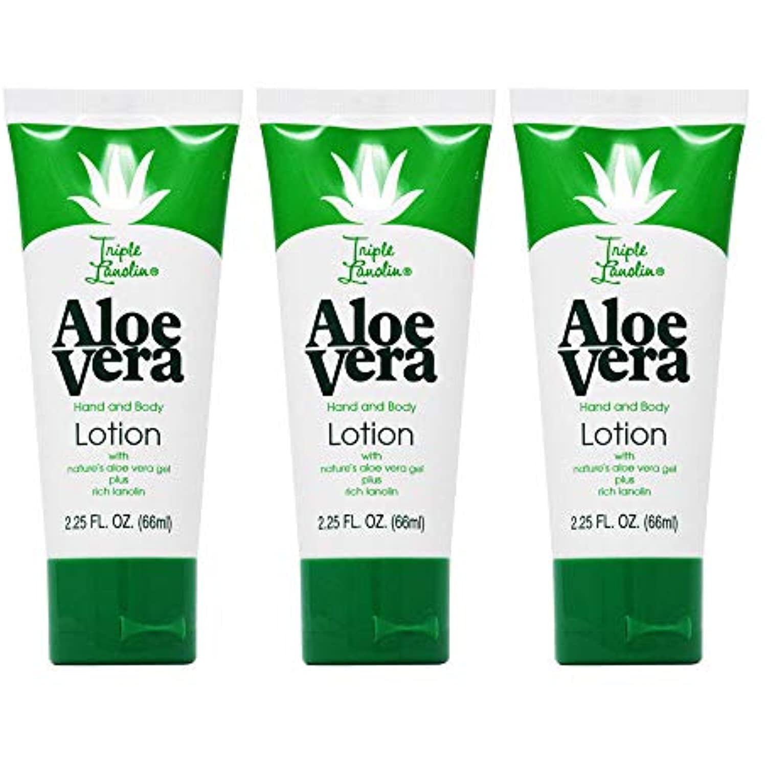Triple Lanolin 3 Pack 2.25 Fl. Oz. Tubes Aloe Vera Hand & Body Lotion