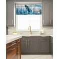 thumbnail image 5 of Kitchen Cafe Valance Curtain for Small Windows,Undersea World Blue Whale Seaweed Rod Pocket Short Valances Vintage Farm Wood Grain Window Treatment Panel for Living Room/Bedroom/Bathroom,42x12in, 5 of 9