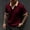 Wine, variant on Men's Textured Knit Polo Shirt, Contrast Collar V Neck Short Sleeve Casual Top for Everyday Wear Wine