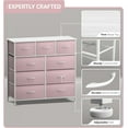 thumbnail image 5 of Nightstand Chest 9 Drawers Bedside Organizer Dresser Furniture for Bedroom and Office - Pink, 5 of 7