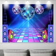 thumbnail image 3 of Disco Party Backdrop Retro 70s 80s 90s Theme Stage Dance Ball Music Birthday Party Decoration DJ Photography Background 15 x 10 ft for Baby Shower Picture Photo Shoot Polyester Fabric, 3 of 5