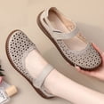 thumbnail image 2 of CIENVNSTG Mesh Hollow Out Round Toe Ballet Flats for Women Bohemia Style Dressy Casual Shoes for Summer Beach Daily Wear Gray 36, 2 of 5