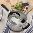 thumbnail image 5 of Rorence 3.7 Quart Stainless Steel Saucepan with Tempered Glass Strainer Lid, Sauce Pan with Two Sides Pour Spout and Riveted Silicone Handles, 5 of 6