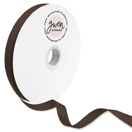 UPC: 0810056349912 | Brown Grosgrain Fabric Ribbon for Crafts and Bows  5/8  x 100 Yards by Gwen Studios
