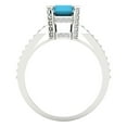 thumbnail image 4 of 2.35 ct Emerald Cut Simulated Turquoise Solitaire with Accents Engagement Ring for Women in 18K White Gold, 4 of 5