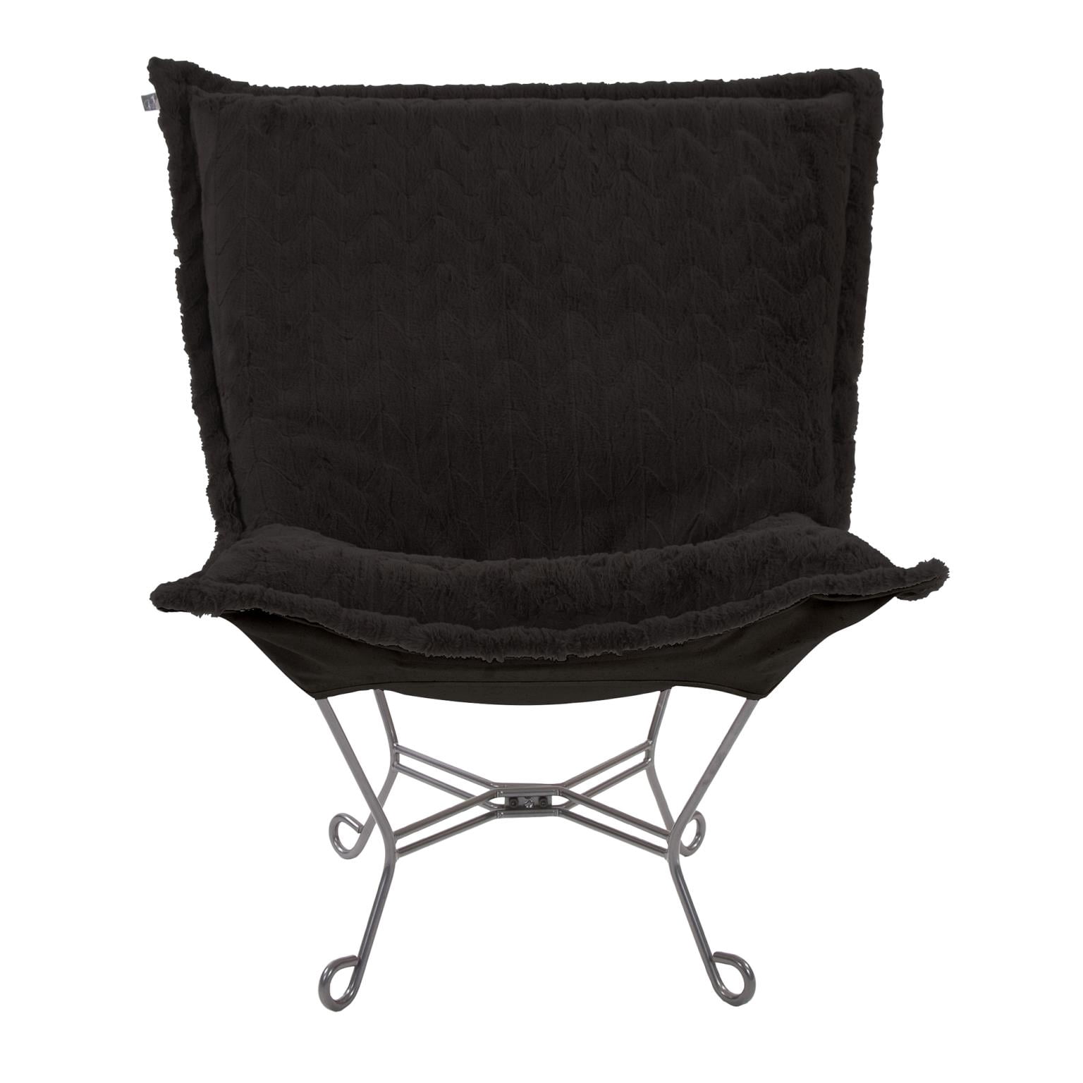 Scroll Puff Chair Angora Ebony