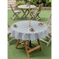 thumbnail image 4 of Outdoor Tablecloth with Umbrella Hole for Patio/Picnic/Party/Camping, Blue Grey Geometric Waterproof Table Cloth Round Cover Washable, Modern Abstract Blocks Lines (Dia 54"), 4 of 8