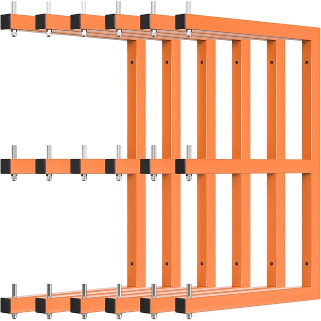 Lumber Rack WallMounted Lumber Storage Rack Heavy Duty Wood Storage Racks with Level System Lb Durable Garage Wood Organizer Orange Lumber Metal Racks for Indoor and Outdoor (