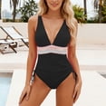 thumbnail image 2 of CHGBMOK Womens One Piece Swimsuits Tummy Control Slimming Bathing Suit Boho Modest Swimwear Side Drawstring Swim Suits, 2 of 6